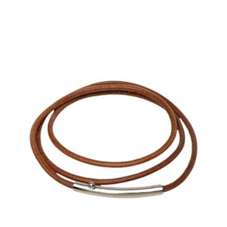 Herm&egrave;s Pre-owned Leren Riem - Dames - Vintage Sieraden - Bruin - ONE Size - Leer - Vintage