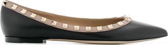 Valentino Garavani Rockstud leren ballerinas - Dames - Ballerinas - Zwart - 36 EU - Leer - Schoenen