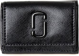 Marc Jacobs Wallets & Cardholders, female, Black, ONE SIZE, Black Tri-Fold Wallet with Monogram Pattern