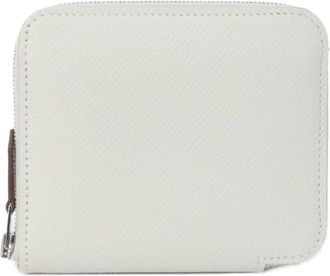 Herm&egrave;s Ruby White Epsom Leather Silk Wallet (Bi-Fold) (Pre-Owned)