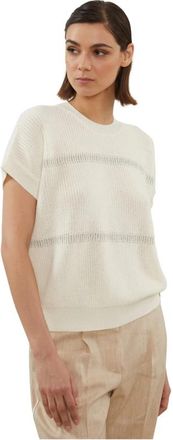 PESERICO S99179F07 Trui met ronde hals - Dames - Ronde hals truien - Beige - M - Truien & Vesten