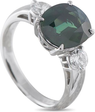 Luxury Bazaar Platinum 0.44 ct Diamond and 3.56 ct Sapphire Ring MF26-010226