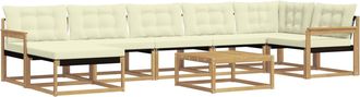 vidaXL Conjunto De Sof&aacute;s De Exterior 8 Uds. Blanco Y Crema Vidaxl
