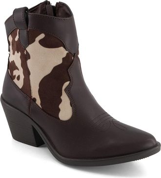 Andrea Womens Western Cow pattern Booties 90785