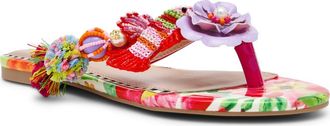 Betsey Johnson Doloris Bead & Sequin Flip Flop in Bright Multi at Nordstrom, Size 10