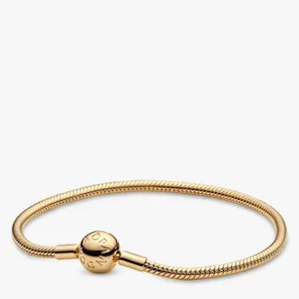 Pandora 14K Gold-Plated Moments Snake Chain Bracelet, Size 19