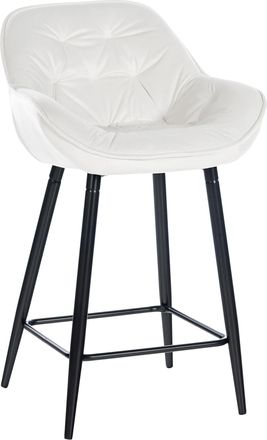 Clp Clp - Taburete De Bar Gibson 76 De Terciopelo Blanco Crema