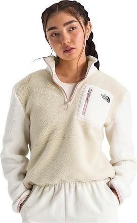 The North Face Yumiori 1/4 Zip Womens Coat Desert Stone/White Dune/Metal Pink : 2XL, Fleece/Polyester