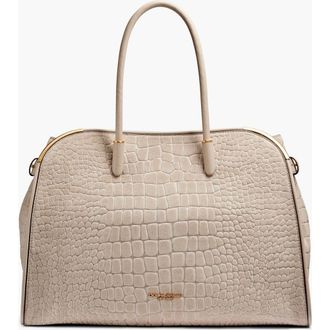 DKNY Satin Croc-Effect Suede Tote in Moth at Nordstrom