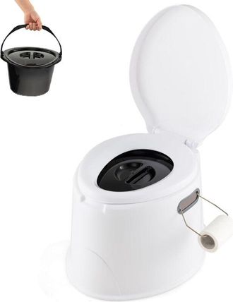 Costway Toilette Portatile WC Chimico, WC da Viaggio Portatile, Leggera con Secchio Interno Rimovibile, Supporto Carico 200kg
