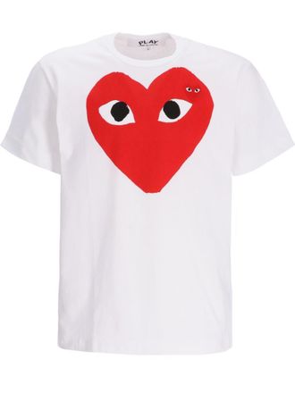 Comme Des Garçons White Crewneck Logo Patch T-Shirt