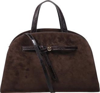 Tory Burch Romy Bauletto Bag - Dames - Handtassen - Bruin - ONE Size - Su&egrave;de - Tassen