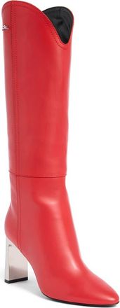 Longchamp Metallic Heel Western Boot in Red Kiss at Nordstrom Rack, Size 9Us / 40Eu