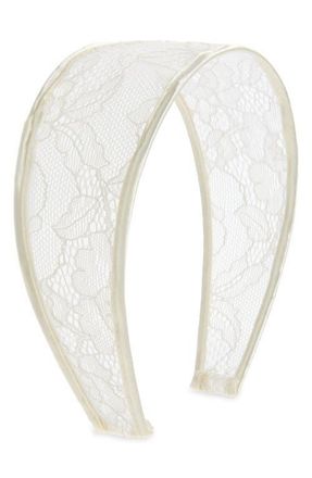 Tasha Embroidered Lace Headband in Ivory at Nordstrom