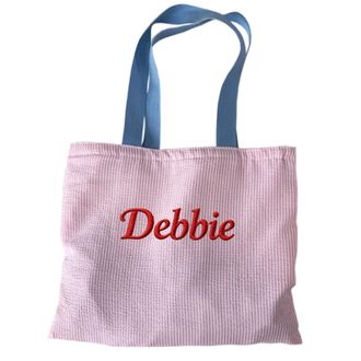 Generic Personalized Canvas Tote Bag, Custom Text Striped Shoulder Bag, Customised Large Capacity Makeup Bag, DIY Bag Gifts for Travel, Shopping, Beach, Birth