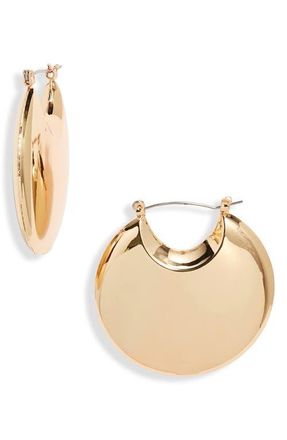 Open Edit Puffy Polished Hoop Earrings in Gold at Nordstrom