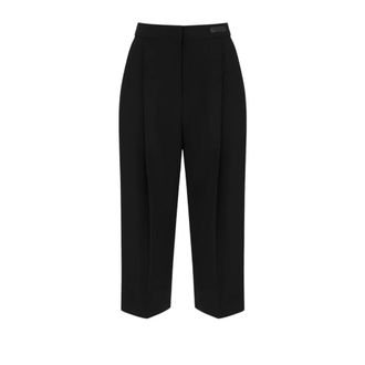 Elisabetta Franchi Pantaloni in Crepe Leggeri - - Trousers - Donna - Nero - M