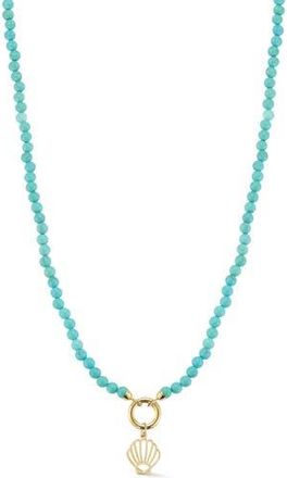 Ember Fine Jewelry Turquoise Beaded Shell Pendant Necklace in Gold/turquoise at Nordstrom Rack