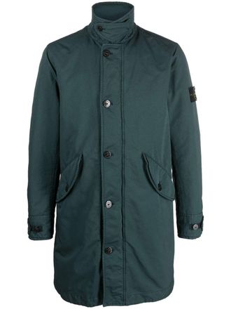 Stone Island Parka met logopatch - Groen