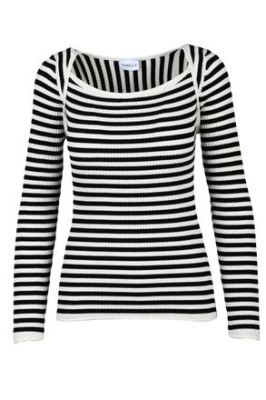 Marella Black/White Debutto Viscose Polyester Ribbed Knit