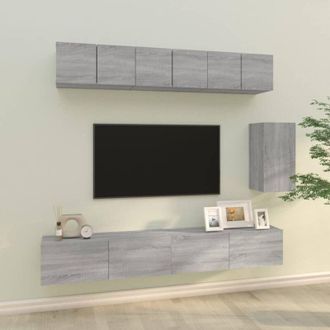vidaXL Vidaxl - Set De Muebles Para Tv 6 Pzas Madera Contrachapada Gris Sonoma
