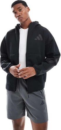 adidas adidas originals - Z.N.E. - Giacca sportiva con zip e cappuccio nera-Nero