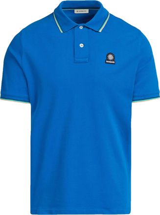 Sandbanks Mens Badge Logo Tipped Sleeve Polo Shirt Nautical Blue Cotton - Size 2XL