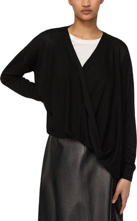 Lafayette 148 New York Wrap Front Oversized Silk-Blend Sweater