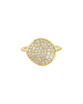 Rachel Glauber 14K Plated Cz Cocktail Ring