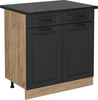 Vicco Mueble Bajo De Cocina R-line, Antracita Casa De Campo, 80 Cm, Et Antracita