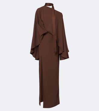 Taller Marmo Brooks scarf-detail caped maxi dress