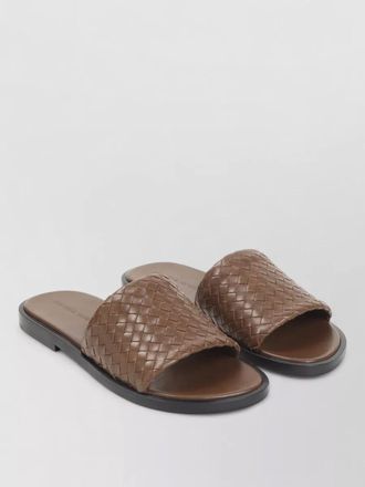Bottega Veneta elio mule leather sandals flat sole