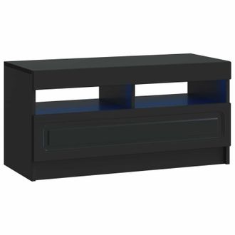 vidaXL Mueble De Tv Led Negro Madera De Ingenier&iacute;a Vidaxl