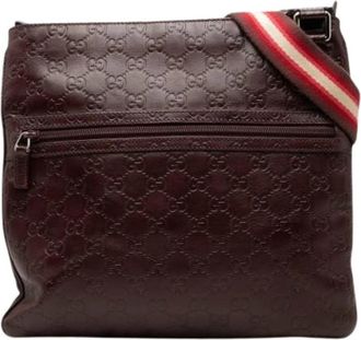 Gucci Pre-owned Vintage Crossbody Bag - Dames - Vintage Schoudertas - Rood - ONE Size - Leer - Vintage