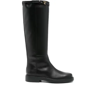Tod's Leather T-buckle Knee-high Boots