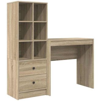 vidaXL Escritorio Con Almacenamiento Con Caj&oacute;n 2 Pcs Roble Sonoma Vidaxl