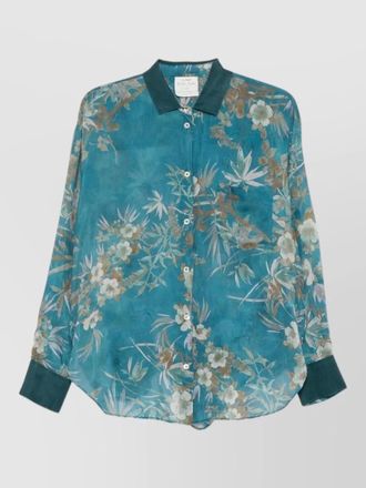 Forte_Forte silk cotton shirt floral pattern