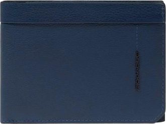 Piquadro W137 Portemonnee - Heren - Portefeuilles - Blauw - ONE Size - Leer - Accessoires