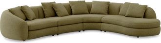 Castlery Fable Extended Chaise Sectional Sofa Right Facing Customized, Performance Boucle Moss, Spill Resistant, Ultra Deep Seats for Castlery
