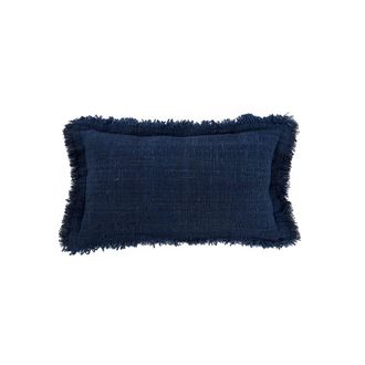Bazar Bizar Funda de coj&iacute;n de algod&oacute;n azul &iacute;ndigo 30x50x2 cm