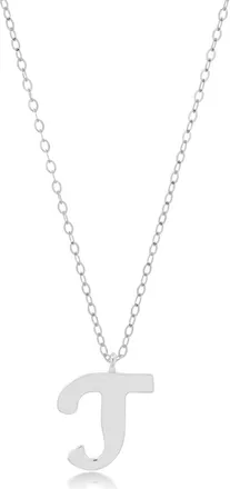 MAX + STONE 10k Solid White or Yellow Gold Dainty Script Initial with Extendable Necklace, 16+2 inches
