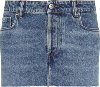 Miu Miu Blue Solid Mini Skirt