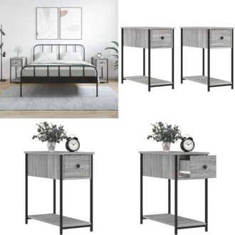 vidaXL Comodini 2 pz Grigio Sonoma 30x60x60 cm in Legno Multistrato - Comodino grigio - Comodino da camera da letto