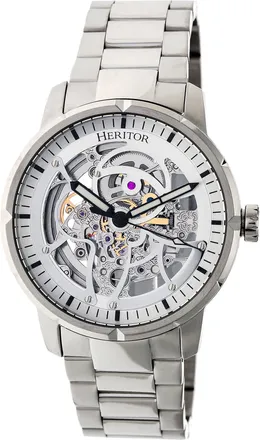 Heritor Ryder Automatic Silver Skeleton Dial Mens Watch HR4607