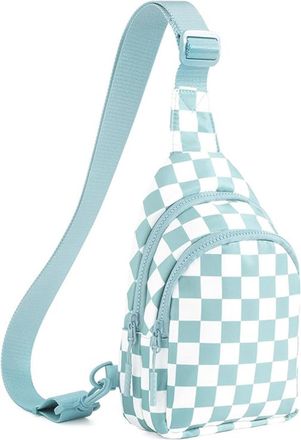 Generic Checkered Crossbody Bag for Women and Girls, Sling Bag Small Bag Backpack Chest Bag Fanny Packs Wallets Purses for Women (Checkered Blue)