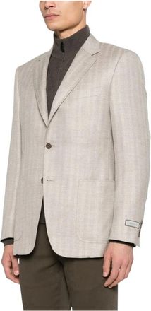 Canali Jacket - Heren - Blazers - Beige - L - Jassen