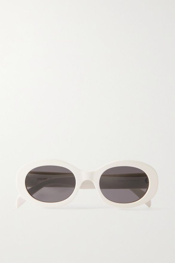 Celine Triomphe Oval frame Acetate Sunglasses White from 400.00 on Stylight
