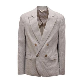 Imperial Jassen, Heren, Beige, M, Katoen, Jz 2Offz Gestreepte Jas