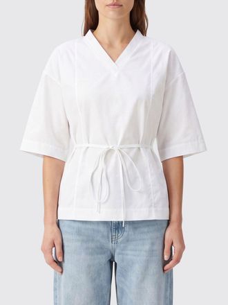 Calvin Klein Camicia a portafoglio in popeline di cotone con scollo a V