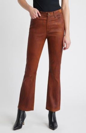 Frame Denim Le Crop Bootcut Leather Pants in Tobacco at Nordstrom Rack, Size 28